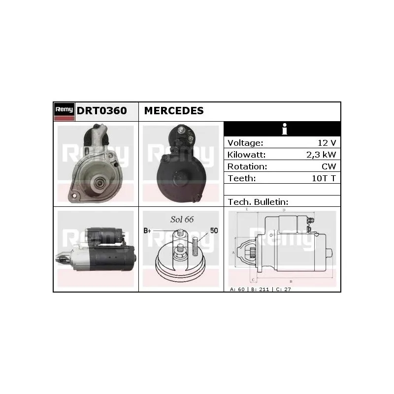 Démarreur REMY DRT0360