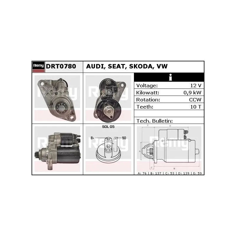 Démarreur REMY DRT0780