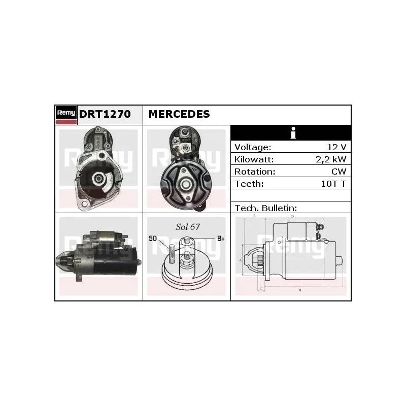Démarreur REMY DRT1270