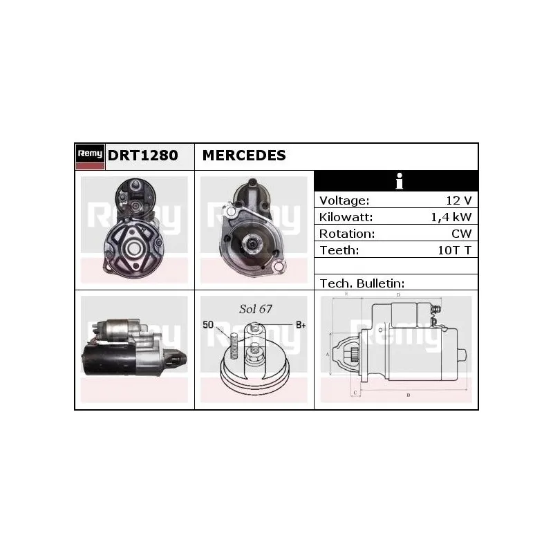 Démarreur REMY DRT1280