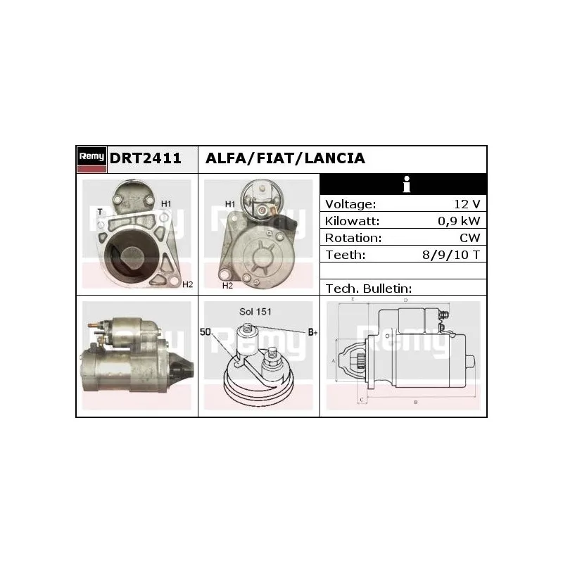 Démarreur REMY DRT2411