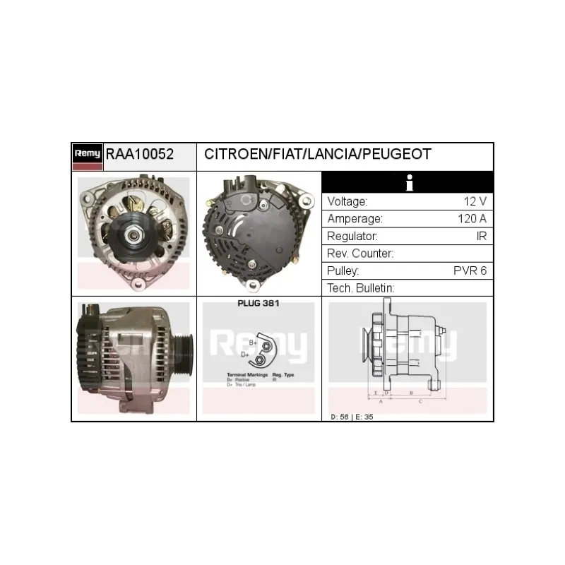 Alternateur REMY RAA10052