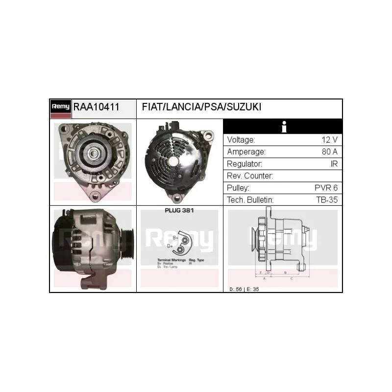 Alternateur REMY RAA10411