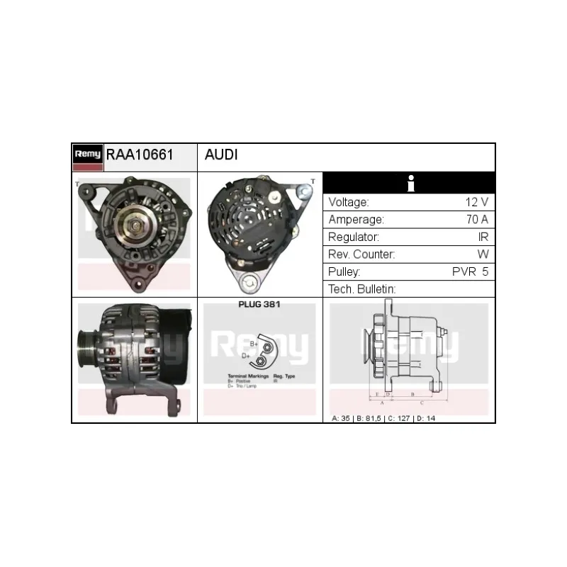 Alternateur REMY RAA10661