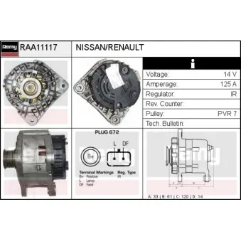Alternateur REMY RAA11117