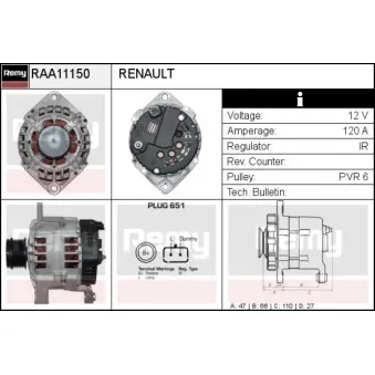 Alternateur REMY RAA11150