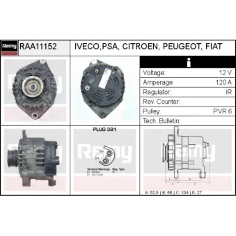 Alternateur REMY RAA11152