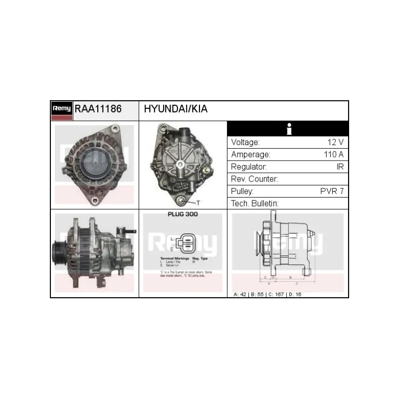 Alternateur REMY RAA11186