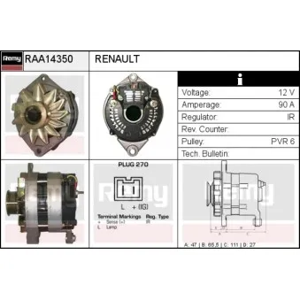 Alternateur REMY RAA14350