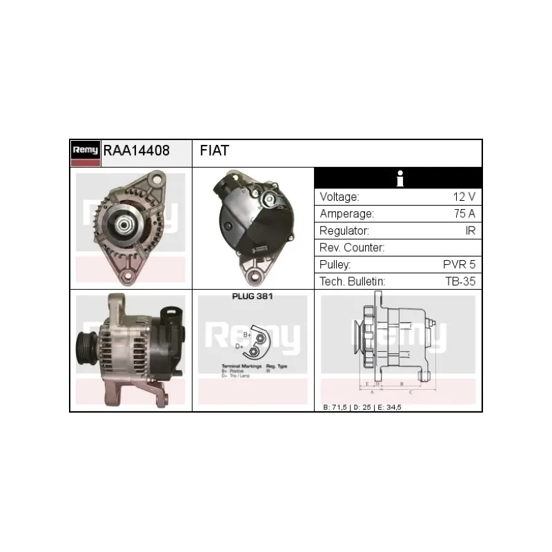 Alternateur REMY RAA14408