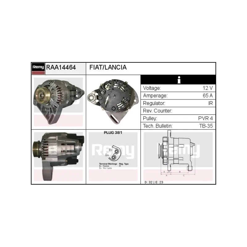 Alternateur REMY RAA14464