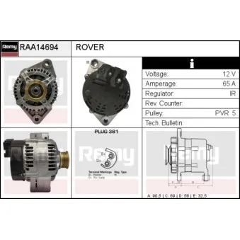 Alternateur REMY RAA14694