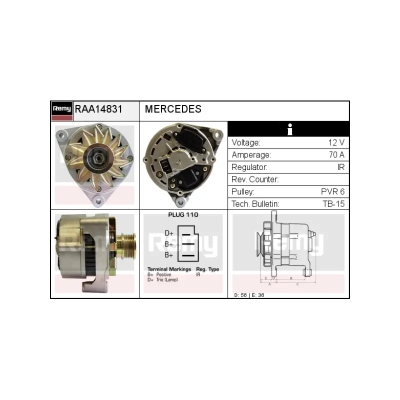 Alternateur REMY RAA14831