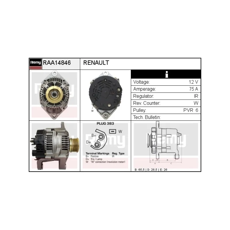 Alternateur REMY RAA14846