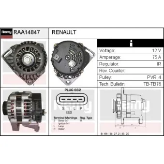 Alternateur REMY RAA14847