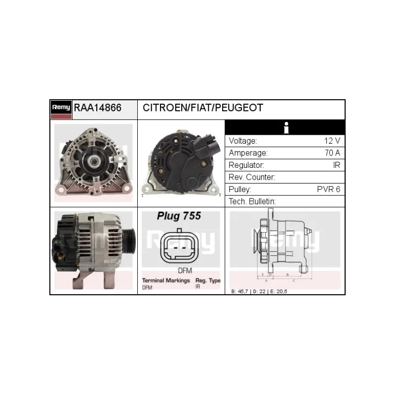 Alternateur REMY RAA14866