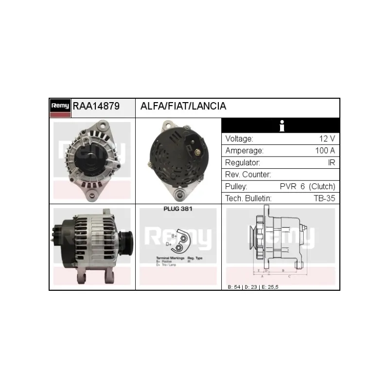 Alternateur REMY RAA14879