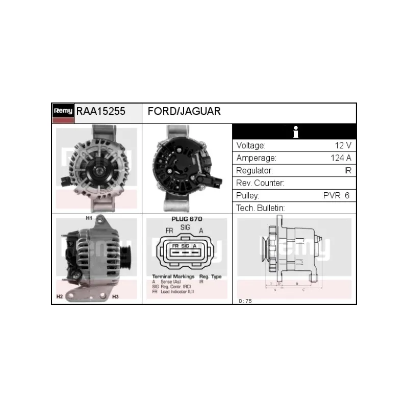 Alternateur REMY RAA15255
