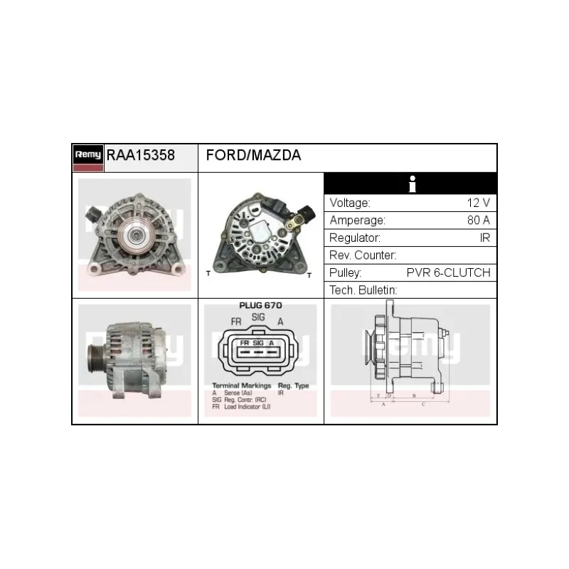 Alternateur REMY RAA15358