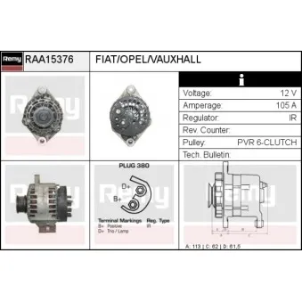 Alternateur REMY RAA15376