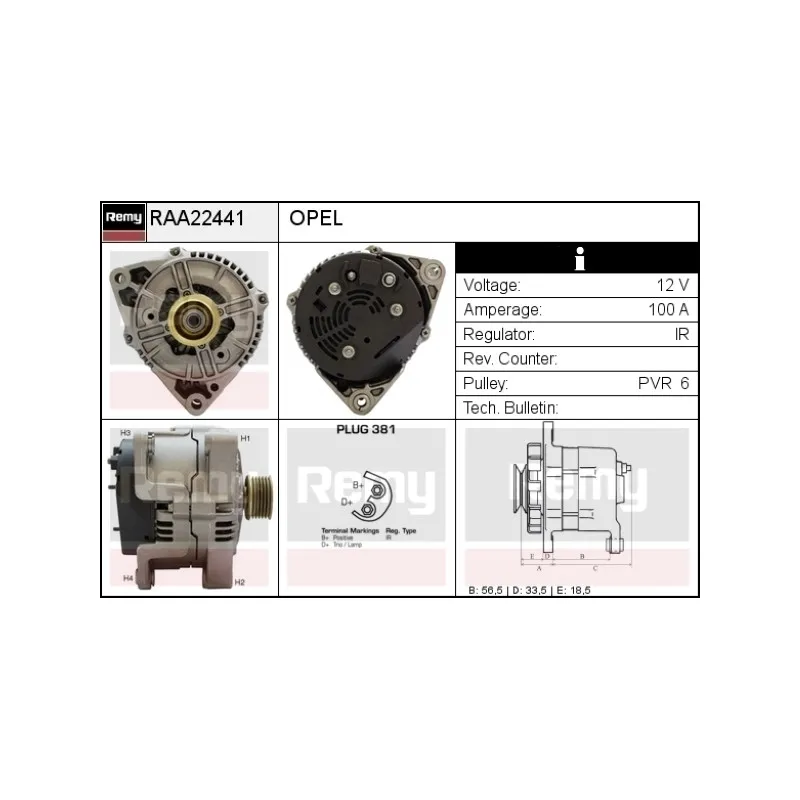 Alternateur REMY RAA22441