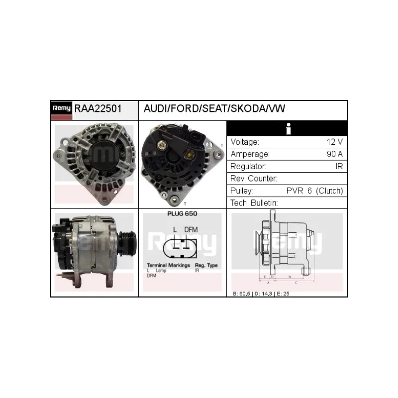 Alternateur REMY RAA22501