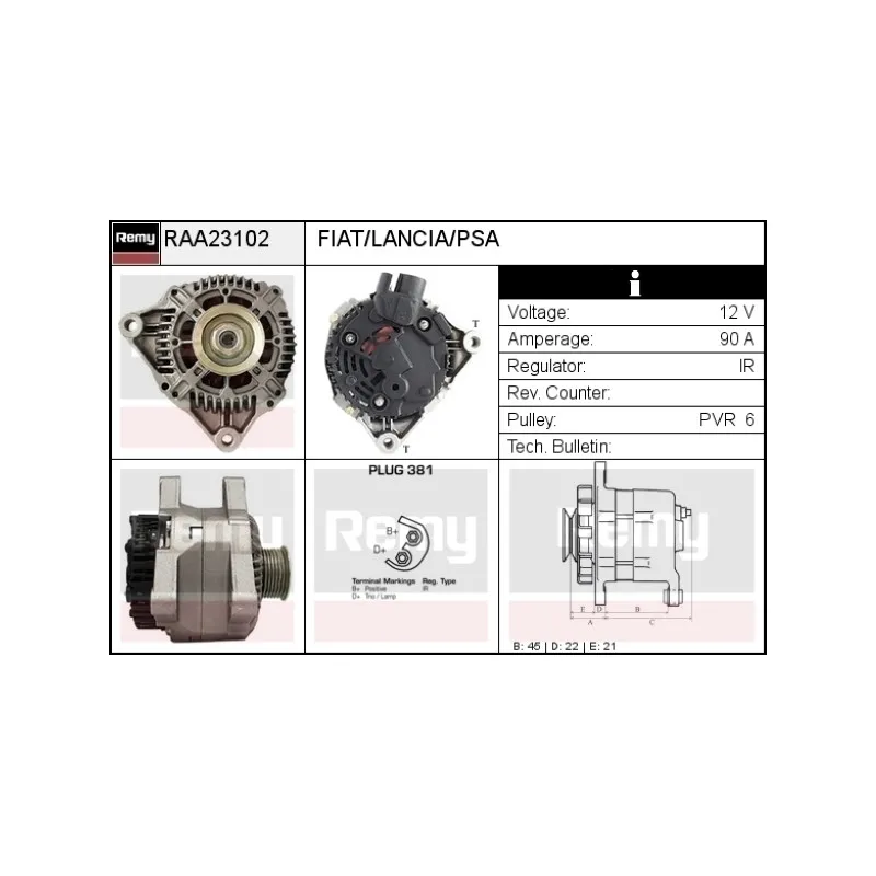 Alternateur REMY RAA23102