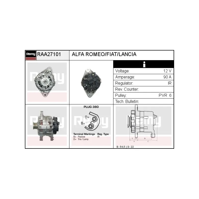 Alternateur REMY RAA27101
