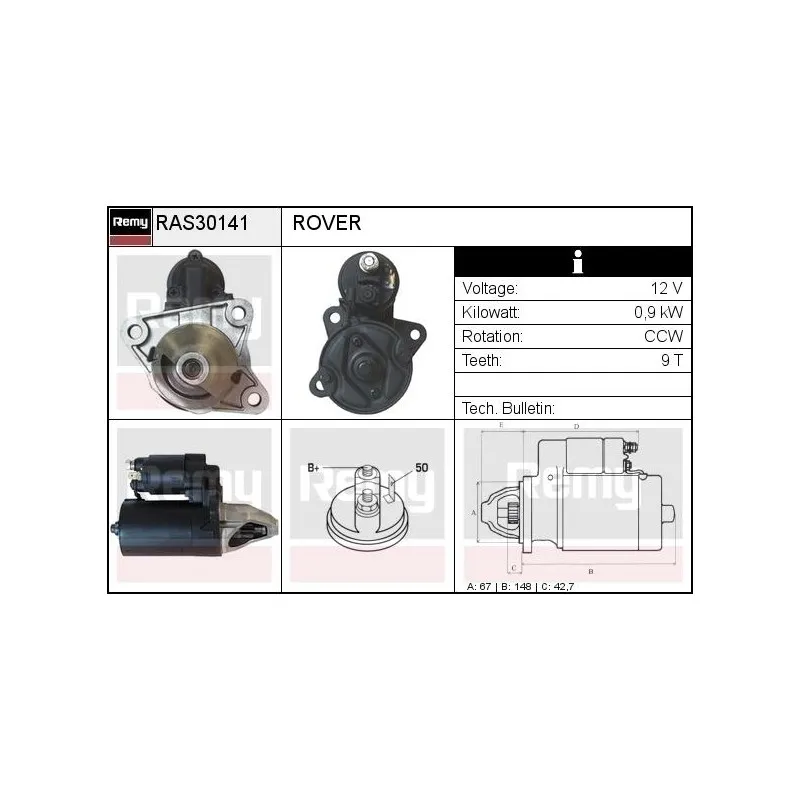 Démarreur REMY RAS30141