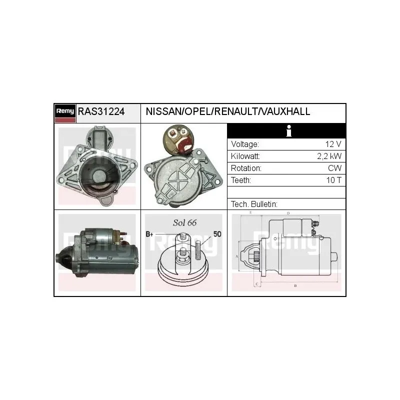 Démarreur REMY RAS31224