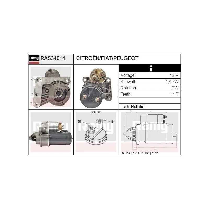 Démarreur REMY RAS34014