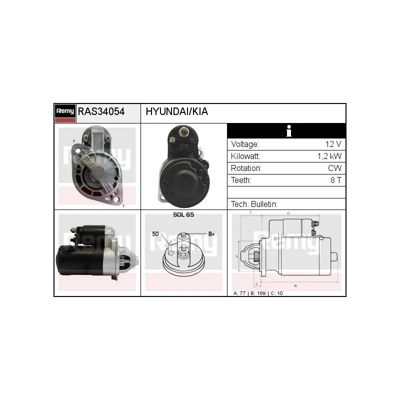 Démarreur REMY RAS34054