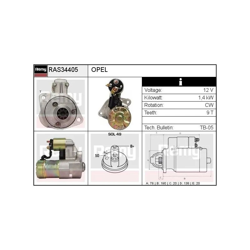 Démarreur REMY RAS34405