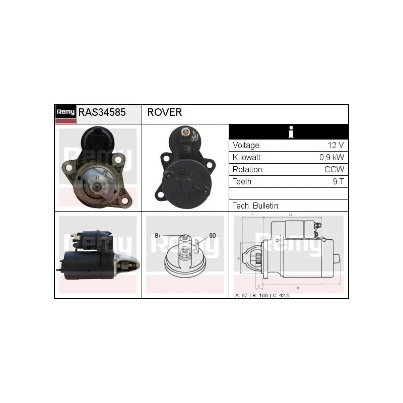 Démarreur REMY RAS34585