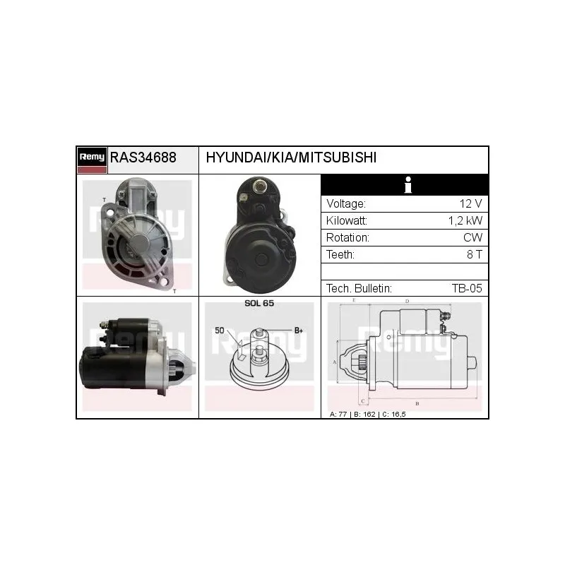 Démarreur REMY RAS34688