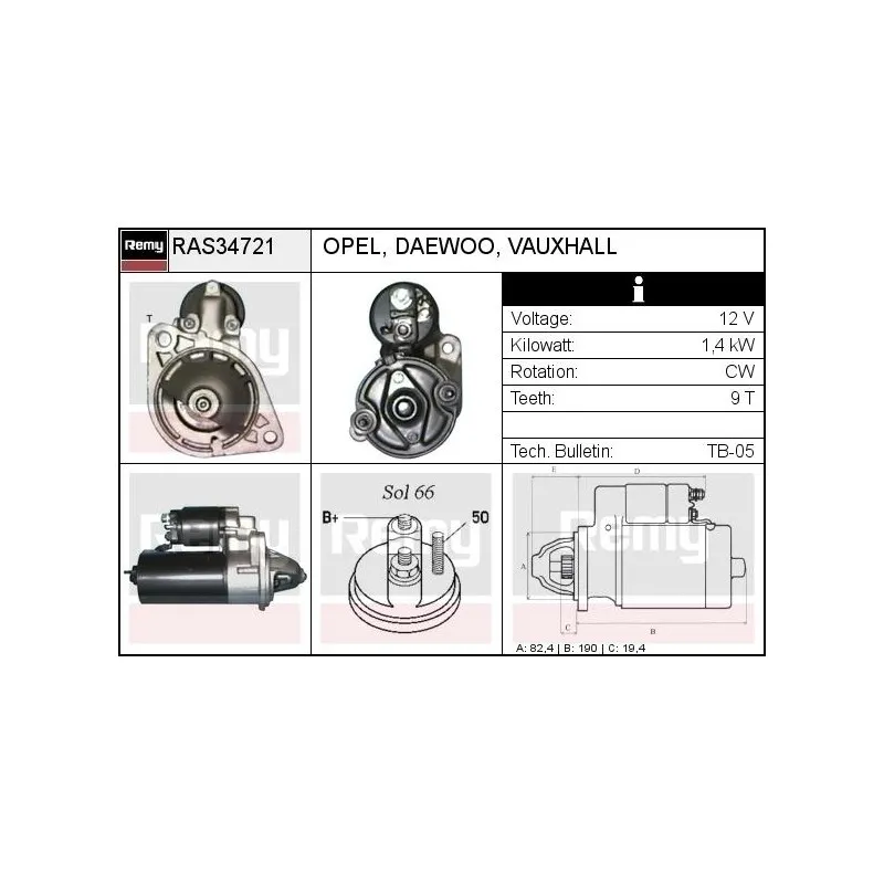 Démarreur REMY RAS34721