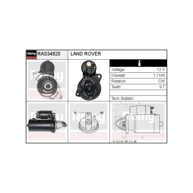 Démarreur REMY RAS34820