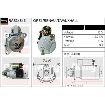 Démarreur REMY RAS34846