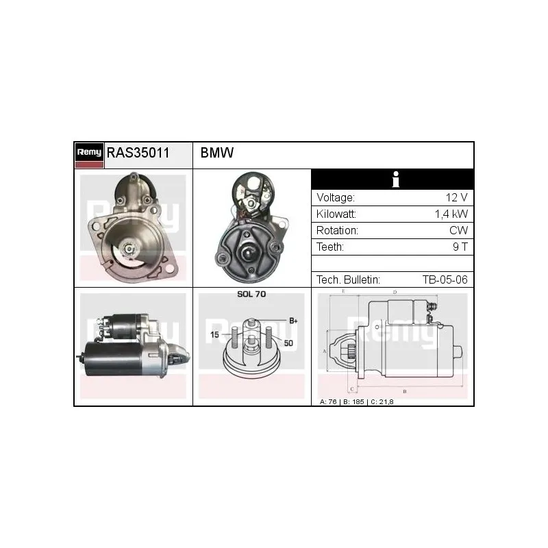 Démarreur REMY RAS35011