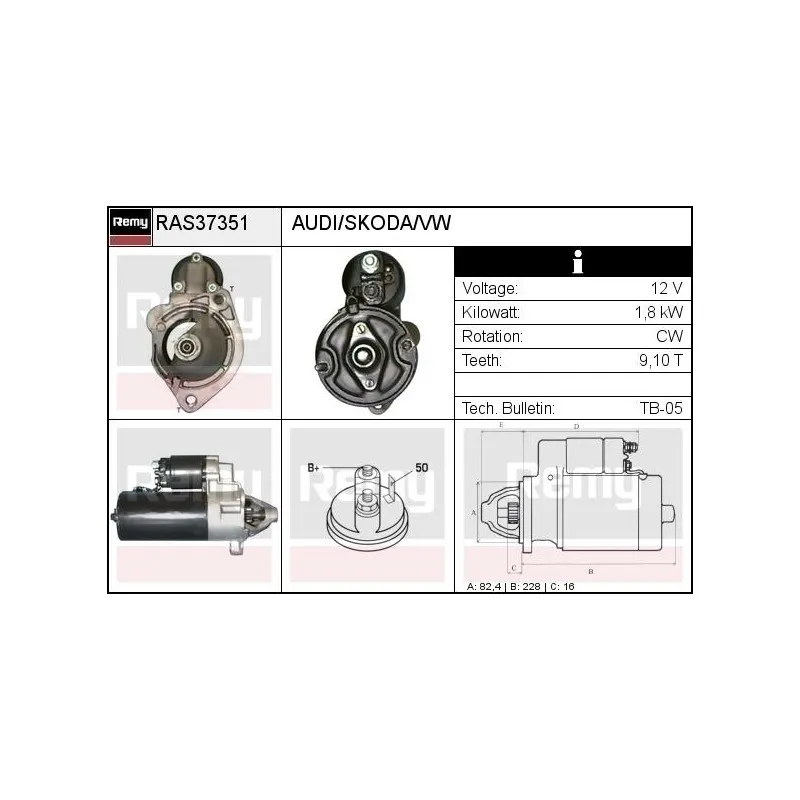 Démarreur REMY RAS37351