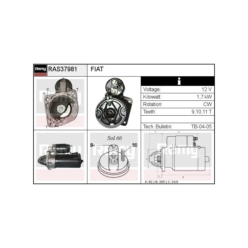 Démarreur REMY RAS37981