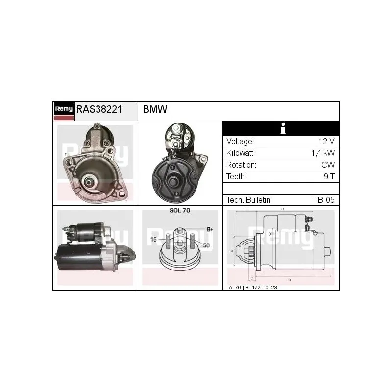 Démarreur REMY RAS38221