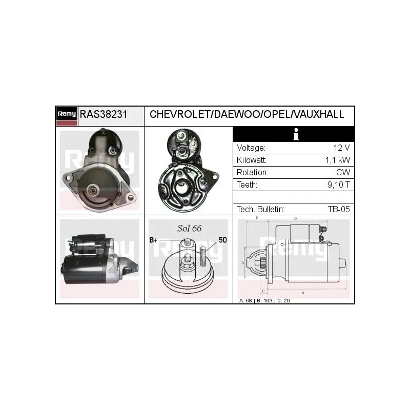 Démarreur REMY RAS38231