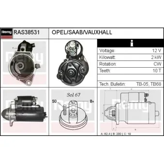 Démarreur REMY RAS38531