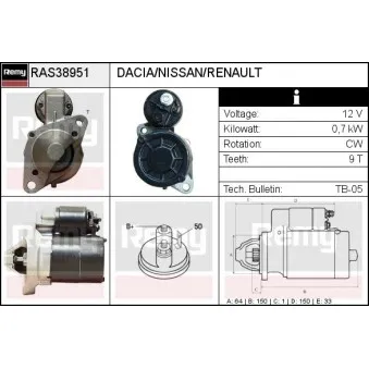 Démarreur REMY RAS38951
