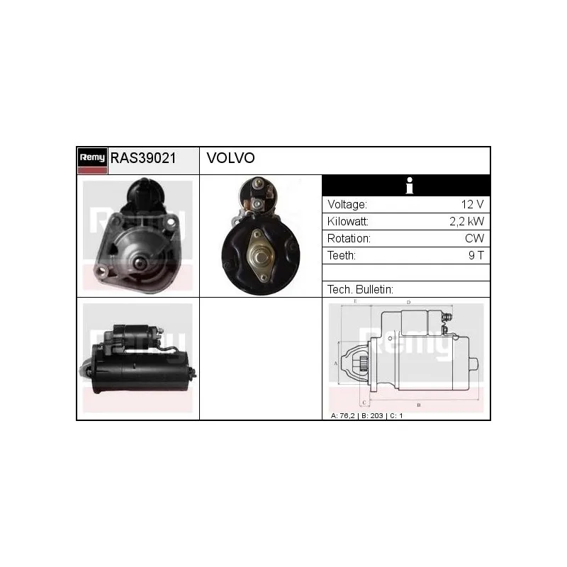 Démarreur REMY RAS39021
