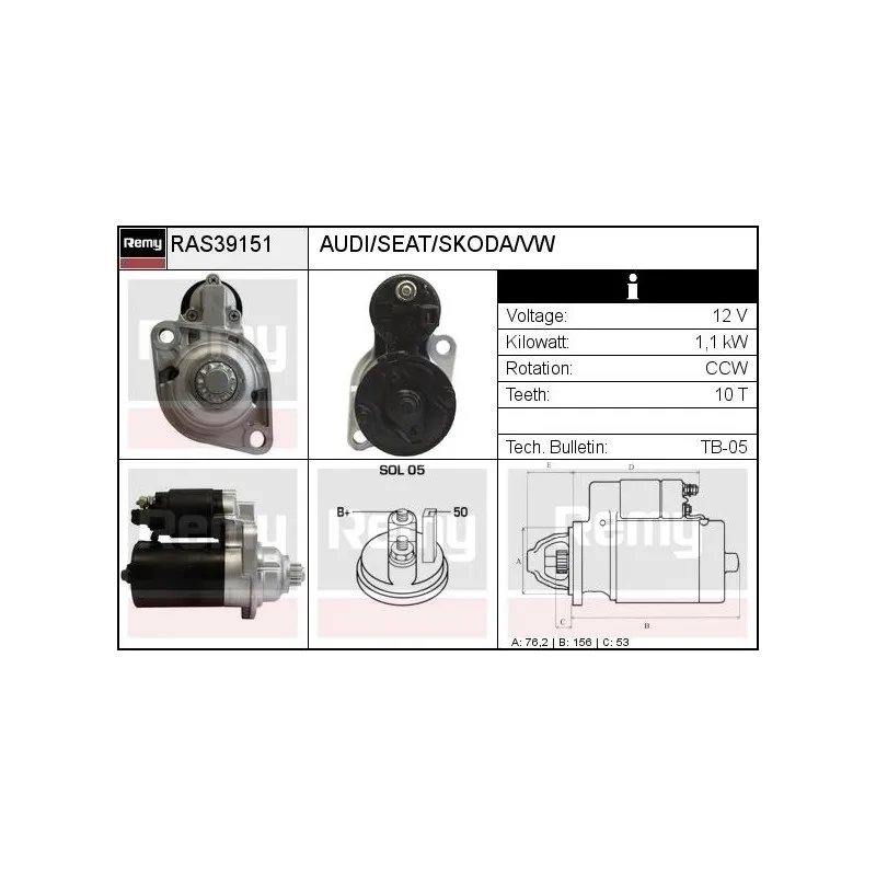 Démarreur REMY RAS39151