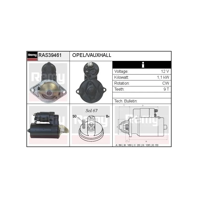 Démarreur REMY RAS39461