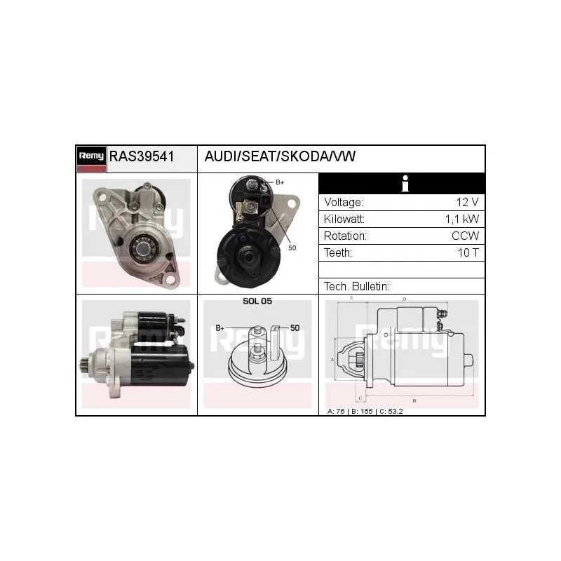Démarreur REMY RAS39541