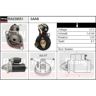 Démarreur REMY RAS39551